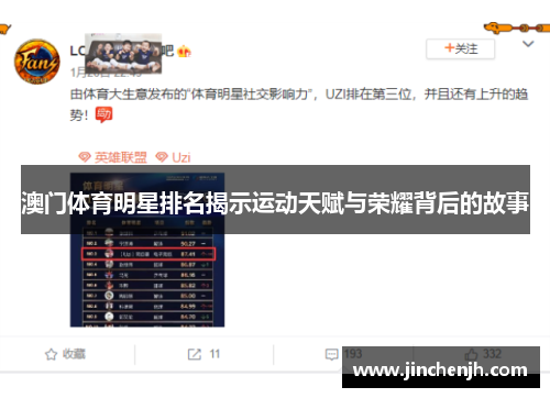 澳门体育明星排名揭示运动天赋与荣耀背后的故事
